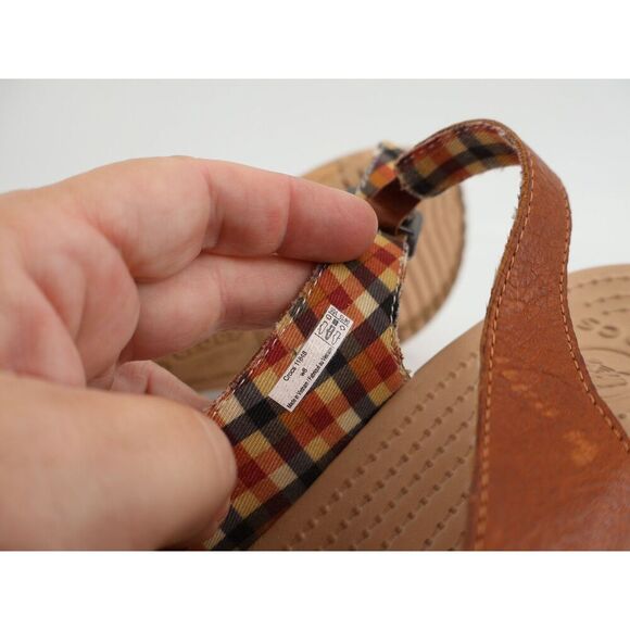 Crocs Women's A-Leigh Sandal Size 8 Cork Wedge Platform Brown Leather Shoe - Picture 9 of 10